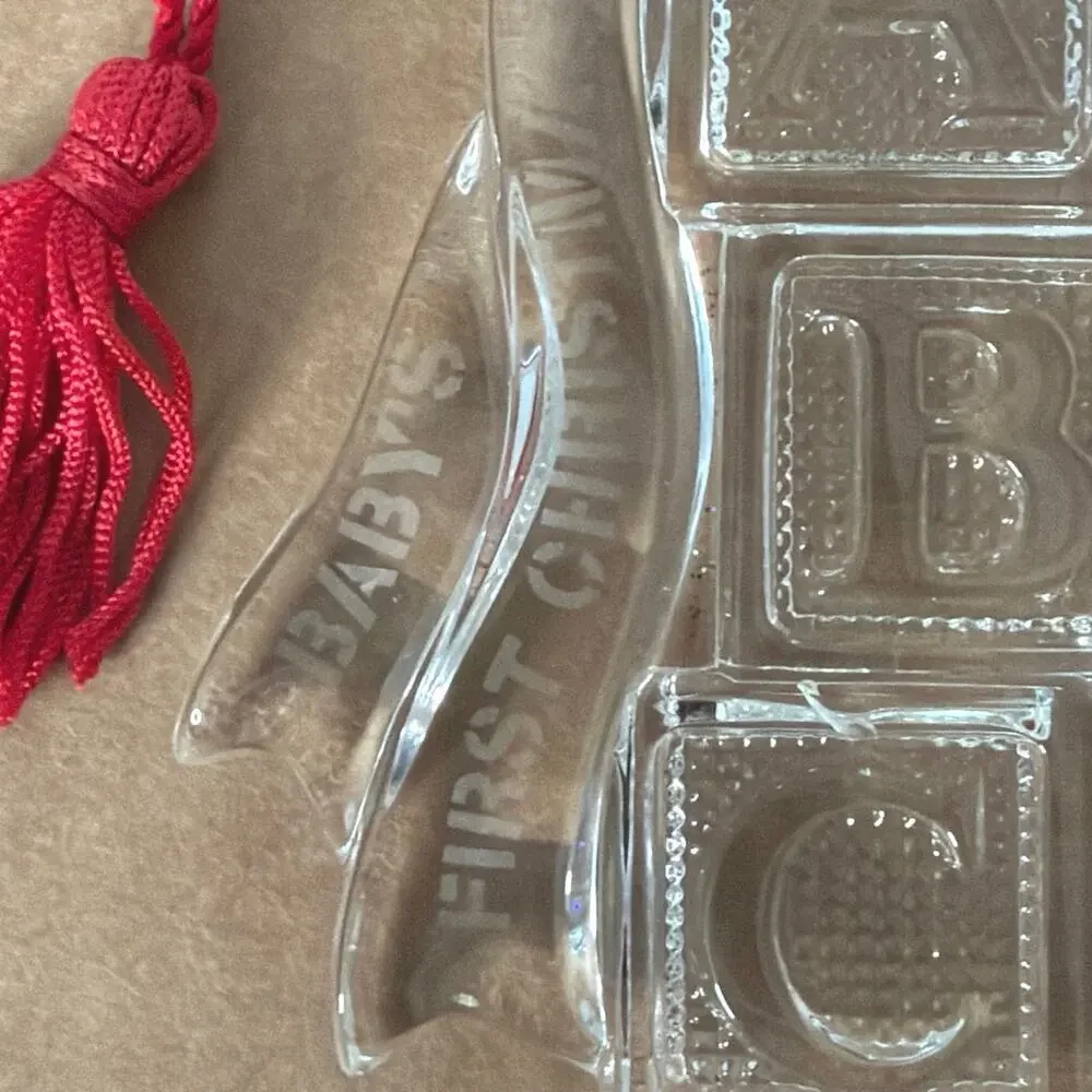 Waterford Marquis Baby’s first Christmas 2001 ABC Blocks Crystal Ornament